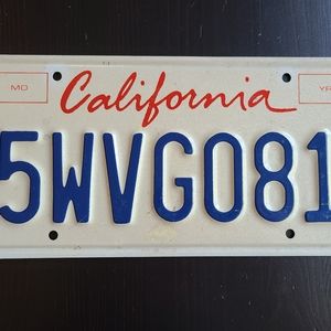 🌴🌴🌴California License Plate